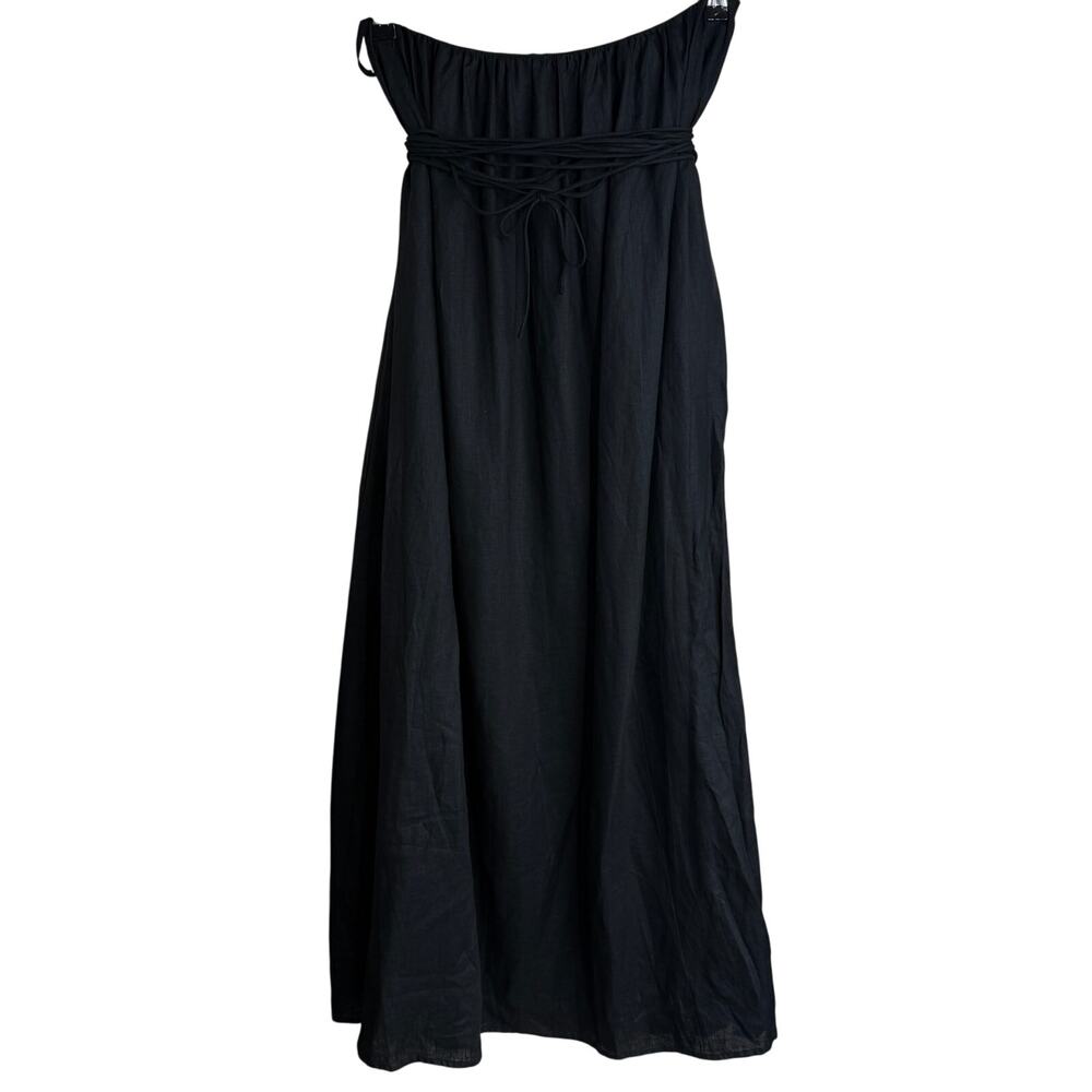 SIR. The Label Womens Black Linen Wrap Tie Midi Skirt Size 2 / US Size 6 Beachy